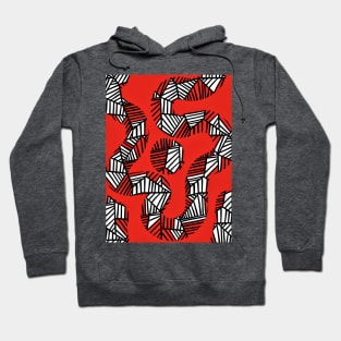 Geometric Red and Black Hoodie